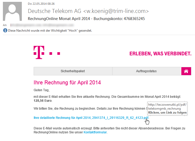 Warnung Gefälschte Telekom Rechnung Bringt Trojaner Tech Tippsde